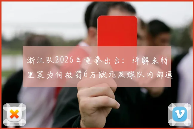 浙江队2026年重拳出击:详解米特里策为何被罚6万欧元及球队内部通报警告始末